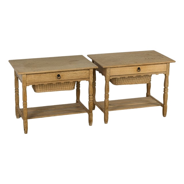 Scandinavian Modern Oak Side Tables by Henning Kjærnulf, 1960s, Set of 2 For Sale