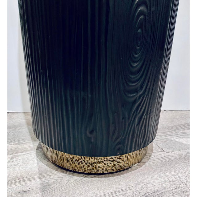 2020s Currey & Company Modern Terra Bronze and Brass Pedestal For Sale - Image 5 of 5