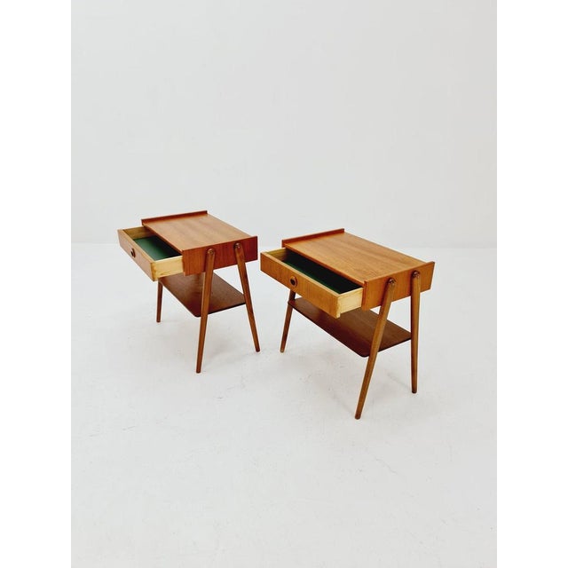 Brown Mid-Century Danish Teak Nightstands, 1960s, Set of 2 For Sale - Image 8 of 12