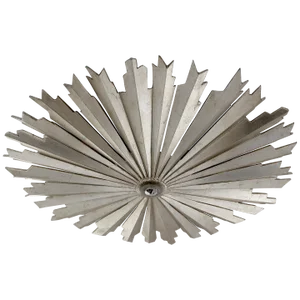 Chapman & Myers for Visual Comfort Signature Claymore Medium Flush Mount in Burnished Silver Leaf