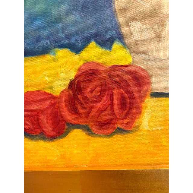 2000 - 2009 Roses Oil Painting Floral Still Life by San Francisco Bay Area Artist Carol Putman, Signed & Framed in Gold For Sale - Image 5 of 7