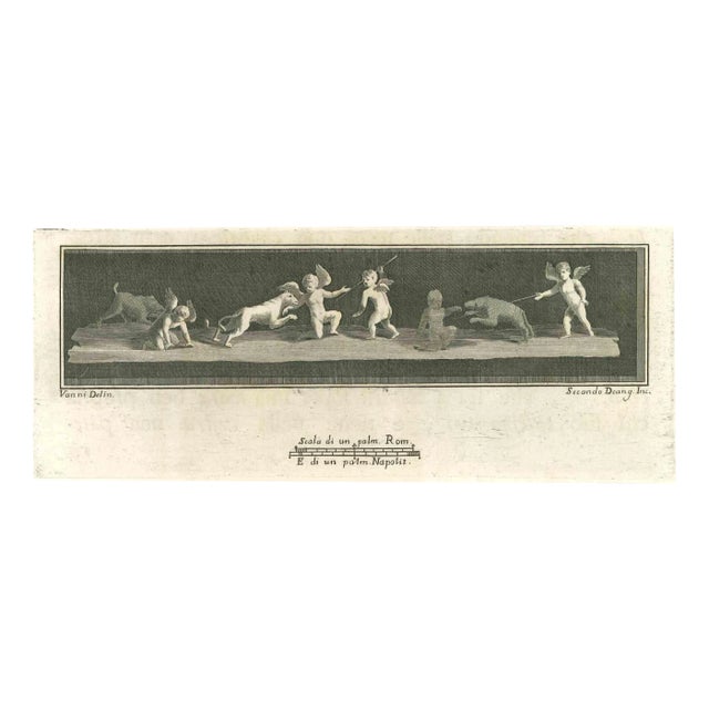 Nicolò Vanni, Ancient Roman Frescoes, Etching, 18th Century For Sale
