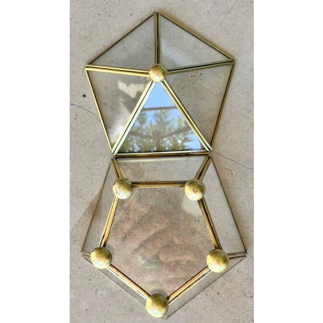 Mid 20th-Century Pentagon-Shaped Brass & Glass Keepsake / Trinket Box For Sale - Image 11 of 15