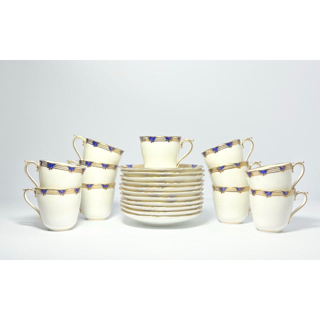 Coalport “St. Malo” 11 Cobalt Bone China Demitasse Cups 2 1/4” 2.5oz & Saucers Excellent condition. No chips, cracks,...