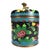 An antique Chinese cloisonné tea caddy, dating to approximately 1920, showcases traditional craftsmanship. This lidded...