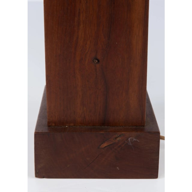 Handmade Primitive Moderne Folk Art Skyscraper Lamp Walnut Mid Century For Sale - Image 11 of 13