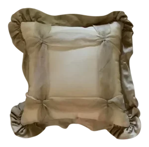 Custom Golden Silk and Taffeta Pillow
