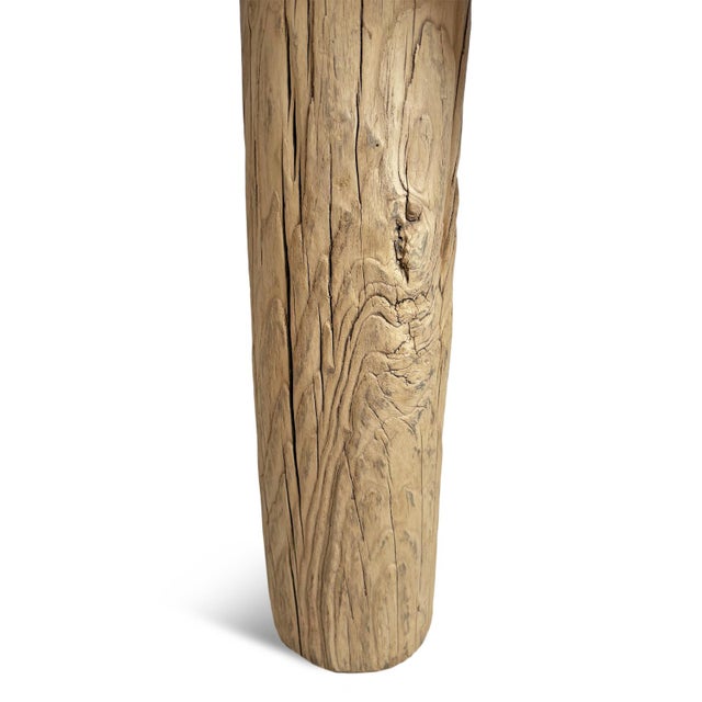 Wood Vintage Bleached Elm Log Console Table For Sale - Image 7 of 7
