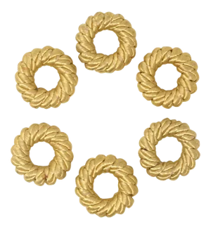 80s Vintage Gold Silk Rope Napkin Rings - Set of 6
