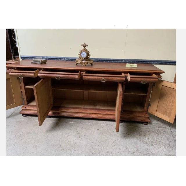 Wood Antique Credenza in Oak, 1880 For Sale - Image 7 of 9