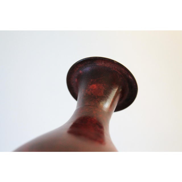 Vintage Oxblood Red Asian Style Vase For Sale In Milwaukee - Image 6 of 10