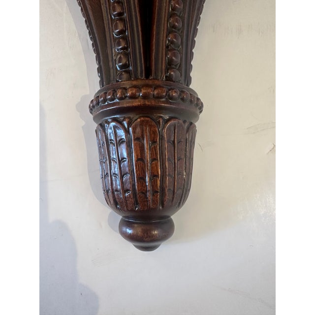 Traditional Carved Mahogany Wall Brackets -a Pair For Sale - Image 3 of 10