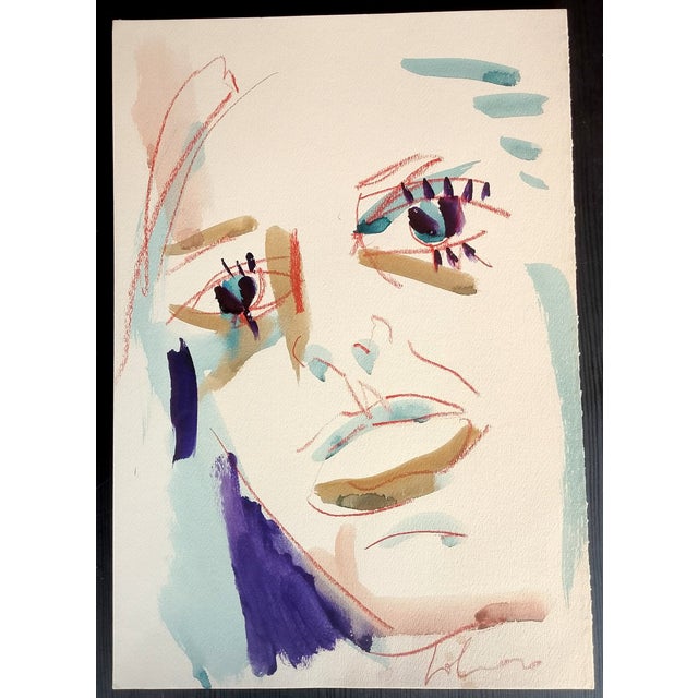 Mario Salmaso, Modern Girls, 1980, Mixed Media on Paper For Sale