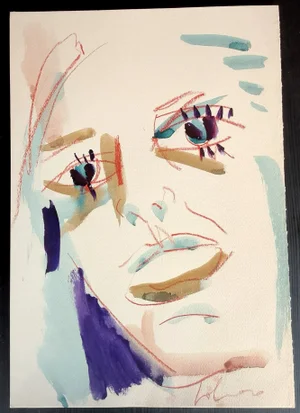 Mario Salmaso, Modern Girls, 1980, Mixed Media on Paper