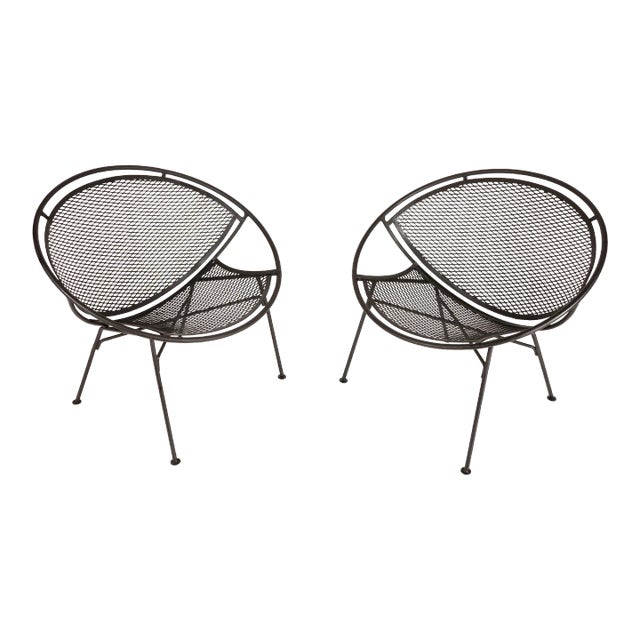 Vintage Maurizio Tempestini for Salterini Mid Century Modern"Radar" Patio Lounge Chairs- Set of 2, Attributed For Sale