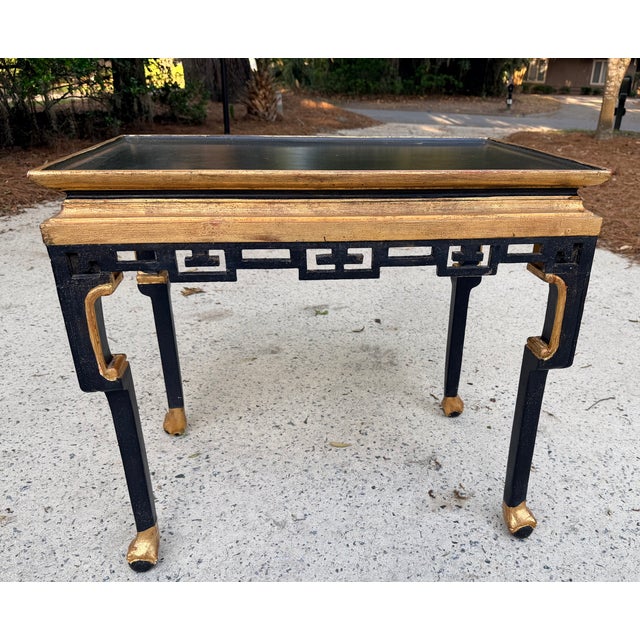 Late 19th Century Japanese Antique Kasuga Table Gilt Decorated Black Painted Table For Sale - Image 5 of 17
