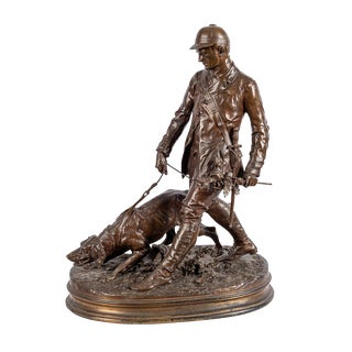 French Valet de Limier Figurine in Bronze by Pierre Jules Méne, 1870s For Sale