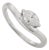 Marquise Cut Diamond Contemporary Soliatire Ring Wave Band Size 6 in 14k White Gold For Sale