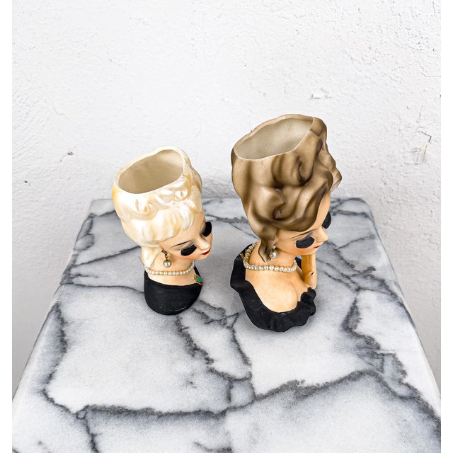 1960s Inarco Japan Head Vases For Sale - Image 10 of 13