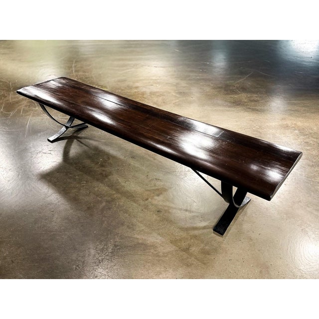 Brazilian Modern Bench by Liceu De Artes E Ofícios, Rosewood & Iron, 1960s For Sale - Image 10 of 14