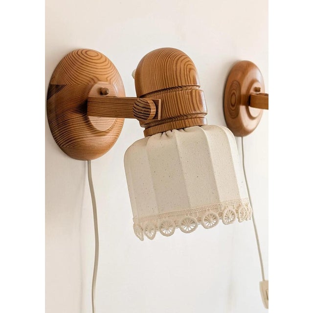 Swedish Pine Wall Lamps from Markslöjd, 1970s, Set of 2 For Sale - Image 12 of 13