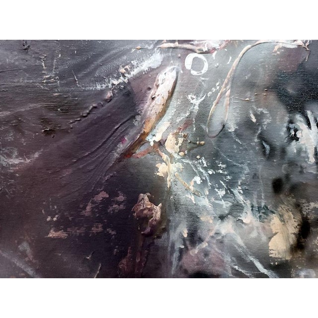 Textile Ovidiu Kloska, Gathering the Nectar of the Night, Acrylic on Canvas For Sale - Image 7 of 13