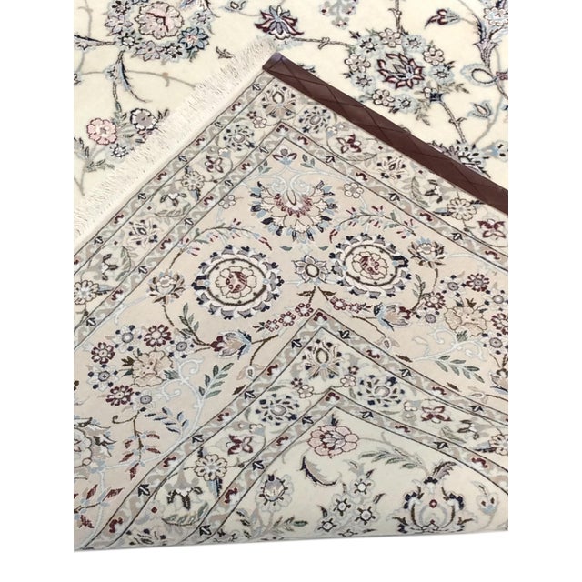 2020s Persian Nain Silk & Wool Ivory Area Rug- 8' 2" X 11' 5" For Sale - Image 5 of 6