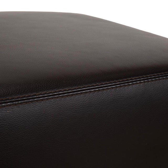 Modern Leather Stool in Brown from Ewald Schillig For Sale - Image 3 of 11