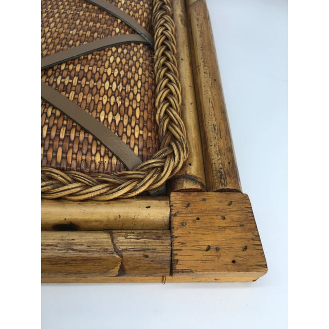 1980s Bamboo & Woven Wicker Message Board For Sale - Image 4 of 8