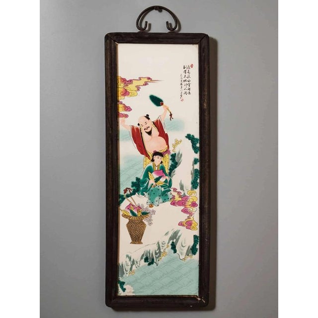 Chinese Painted Panels, Set of 2 For Sale - Image 3 of 10