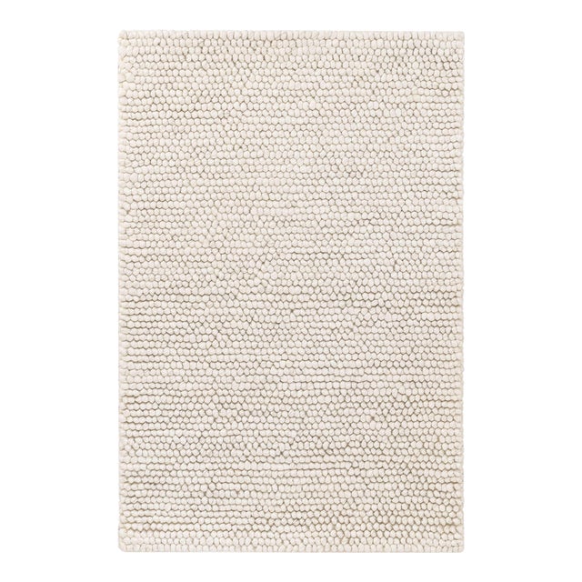 Dash & Albert by Annie Selke Niels Ivory Woven Wool/Viscose Rug, 5' x 8' For Sale