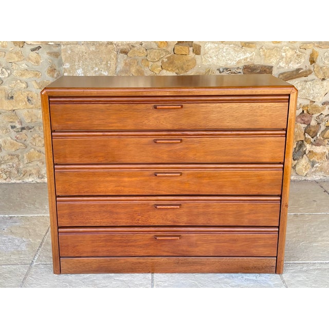 Mid-century, vintage chest of drawers with 5 drawers, from high end furniture maker, hulsta, circa 70's. piece is made of...