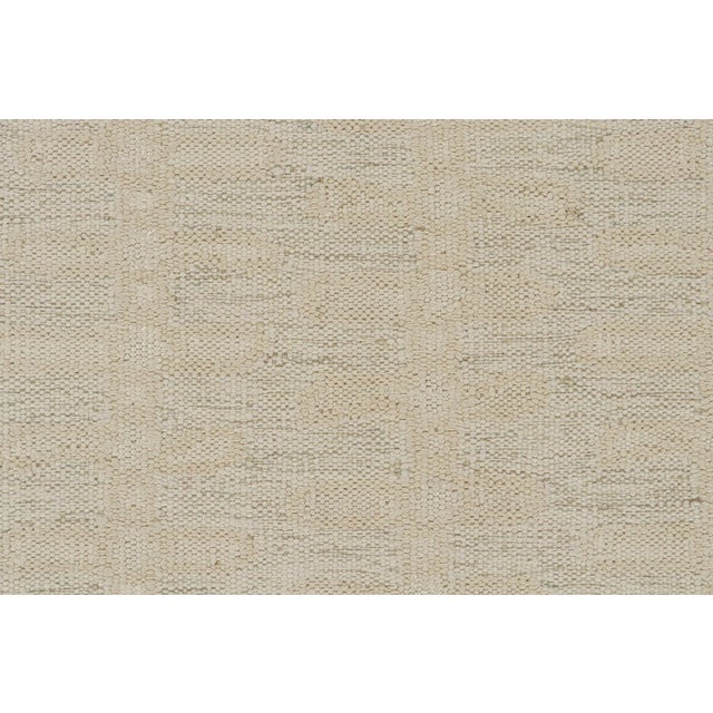 2010s Rug & Kilim’s Scandinavian Style Kilim in Pearl White With Floral Pattern For Sale In New York - Image 6 of 8