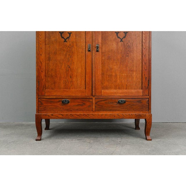 Art Nouveau Cabinet in Oak For Sale - Image 9 of 17