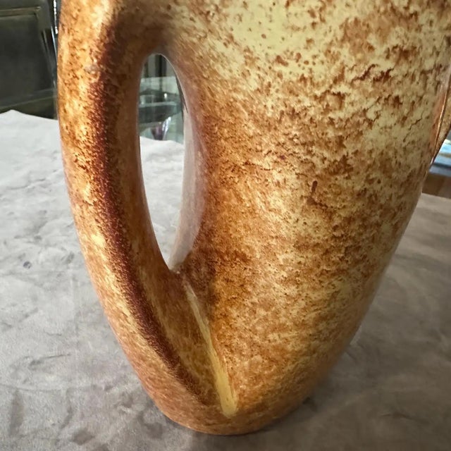 1970s Modernist Amber and Brown Ceramic Italian Vase by Giovanni Bertoncello For Sale - Image 9 of 10