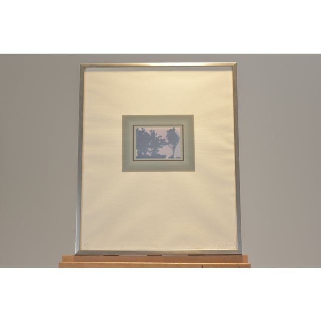 Blue Nature, Signed Torquin '74, 12/25, Silkscreen Print, Framed Under Glass For Sale - Image 8 of 8