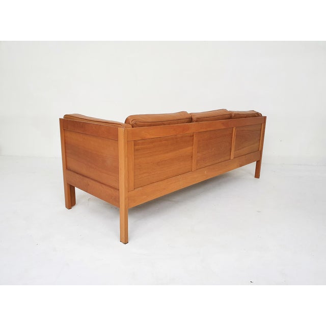 1960s Vintage 2343 Sofa in Cognac Leather by Børge Mogensen for Fredericia, Denmark, 1960s For Sale - Image 5 of 16