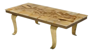 Arturo Pani for Muller Brass and Alabaster Mid-Century Modern Coffee Table