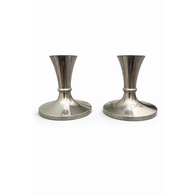 Model 2729 Pewter Candlesticks by Just Andersen, Denmark, 1940s, Set of 2 For Sale - Image 9 of 9