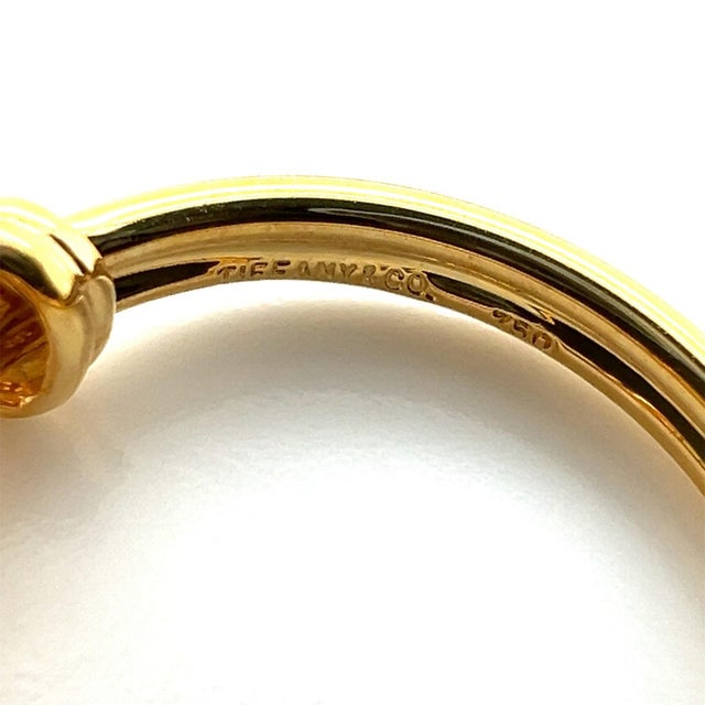 Gold Tiffany & Co. Signature X Solitaire Diamond 18k Yellow Gold Ring - Size 5 For Sale - Image 8 of 8