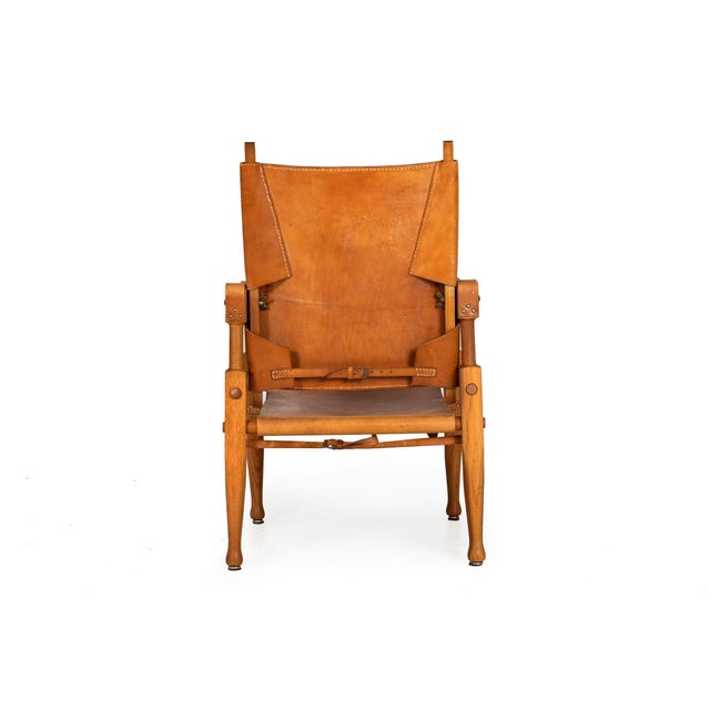 Mid 20th Century Mid-Century Modern Leather and Oak "Safari" Chair by Wilhelm Kienzle, Circa 1950 For Sale - Image 5 of 12