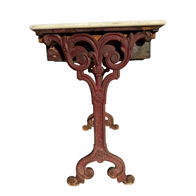 Antique French Cast Iron and Marble Bistro Table, 1900s For Sale - Image 10 of 18