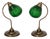 Modern Table Lamps in Brass and Glass, 1980s, Set of 2 For Sale