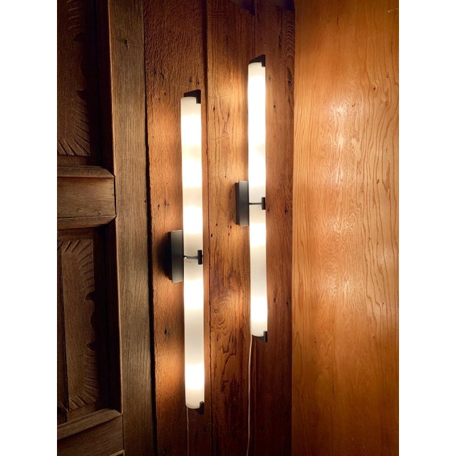 1990s Modernist Glass Tube Sconces - a Pair For Sale In Dallas - Image 6 of 11