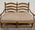 Vintage Country French Double Seat Ladder Back Rush Seat Bench Loveseat Settee For Sale - Image 4 of 16