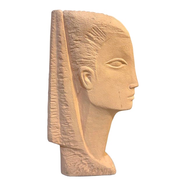 Terra Cotta Egyptian Princess Bust Sculpture For Sale