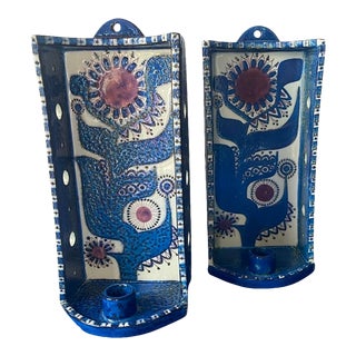 A Set of Two Wall Candle Sconces by Berte Jesse’s for Royal Copenhagen, Circa 1960 For Sale