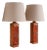 Large Mid-Century Modern Scandinavian Teak and Glass Table Lamps from Hovmantorp, Set of 2 For Sale