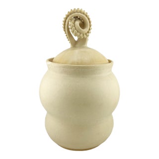 Sculptural Studio Pottery Vessel With Octopus Tentacle & Hidden Bell by Liv Egan For Sale