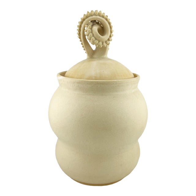 Sculptural Studio Pottery Vessel With Octopus Tentacle & Hidden Bell by Liv Egan For Sale